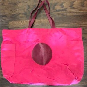 Tory Burch pink canvas tote bag